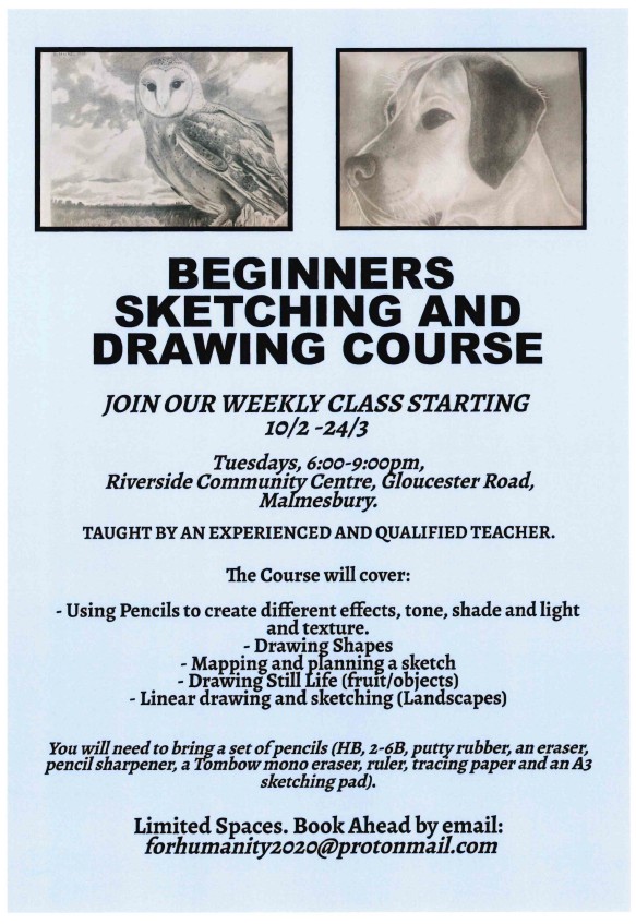 Beginners Sketching & Drawing Course - Weekly Class